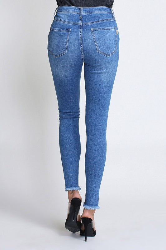 Belle Medium Stone Distressed Skinny Jeans